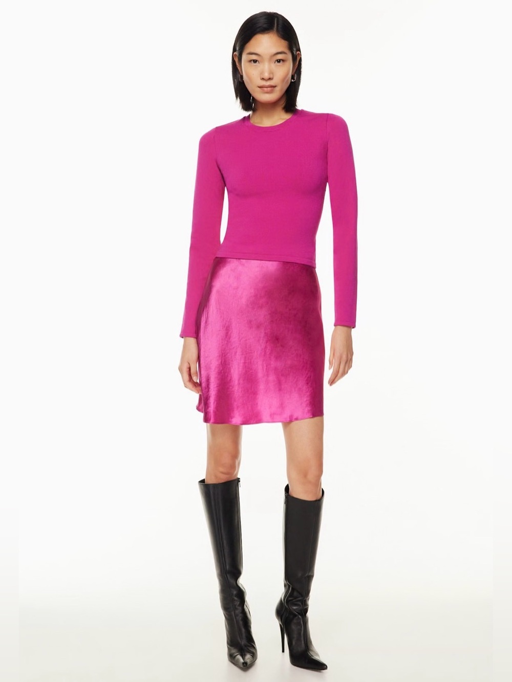Babaton Sculpt Knit Crew Longsleeve top, Size S